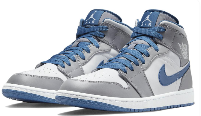 Air Jordan 1 Mid 'Cement Grey/True Blue'